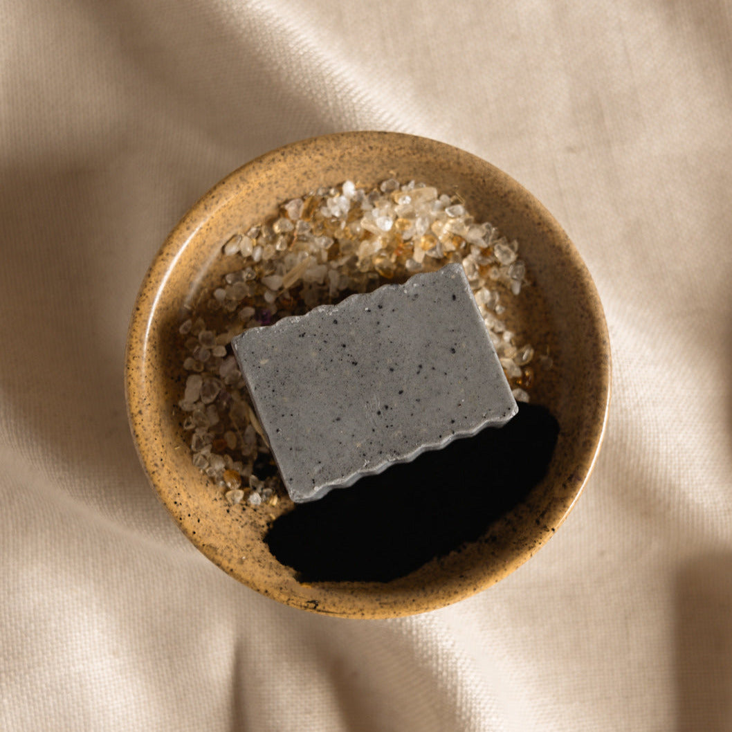Soap for Oily Acne Prone Skin - Charcoal & Ivory Clay Soap - Petite Soap Bar