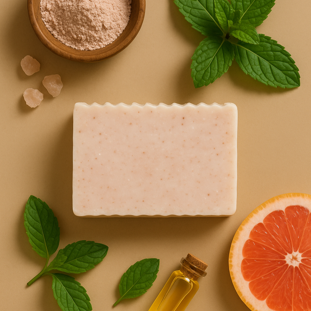Pink Grapefruit & Spearmint Soap - Soothing Soap Bar for Eczema